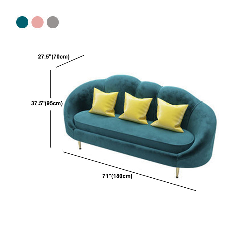 Contemporary Velvet Sofa with Slopped Arm and Tight Back for Apartment Clearhalo 'furn' 'furn_sofas' 'Furniture' 'Living Room Furniture' 'Sofa' 'sofas' 5631550