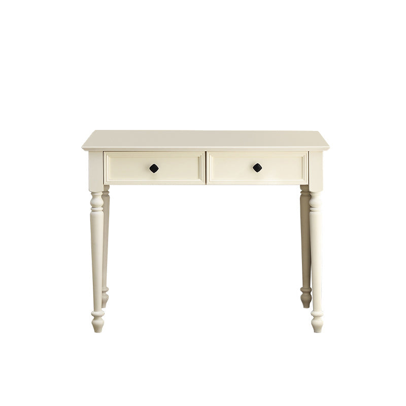 Weißer Massivholz Waschtisch Tisch Set Schlafzimmer Make -up Eitelkeitstisch - 30,7 "H