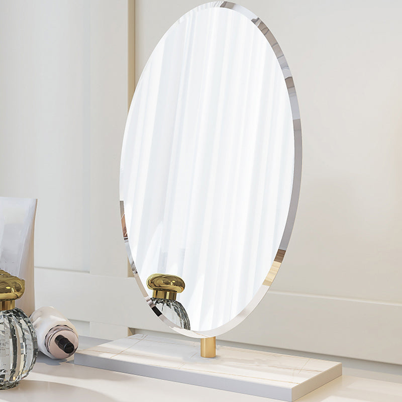 2 Drawers Clear Acrylic Makeup Table Contemporary 17.72" D Vanity Set with Stool & Mirror Clearhalo 'Bedroom Furniture' 'furn' 'furn_makeup_vanities' 'Furniture' 'Makeup Vanities' 'makeup_vanities' 5631687