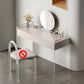 Zeitgenössische 2 Schubladen Eitelkeitstisch mit Spiegel & Stuhl Clear Clear Acryl -Waschtisch -Set