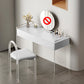 Zeitgenössische 2 Schubladen Eitelkeitstisch mit Spiegel & Stuhl Clear Clear Acryl -Waschtisch -Set
