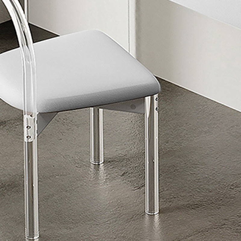 Zeitgenössische 2 Schubladen Eitelkeitstisch mit Spiegel & Stuhl Clear Clear Acryl -Waschtisch -Set