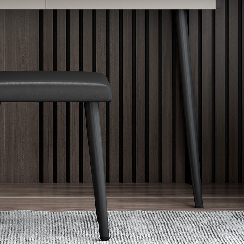 Contemporary Stone Makeup Dressing Table 2-Drawer Vanity Table Set Clearhalo 'Bedroom Furniture' 'furn' 'furn_makeup_vanities' 'Furniture' 'Makeup Vanities' 'makeup_vanities' 5631757