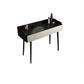 Contemporary Stone Makeup Dressing Table 2-Drawer Vanity Table Set Makeup Vanity 39"L x 17"W x 31"H Black Khaki Clearhalo 'Bedroom Furniture' 'furn' 'furn_makeup_vanities' 'Furniture' 'Makeup Vanities' 'makeup_vanities' 5631781