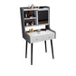 1-Drawer Stone Top Vanity Set Contemporary 35.15" H Makeup Dressing Table Makeup Vanity 27.5"L x 18"W x 53"H Gray-White Clearhalo 'Bedroom Furniture' 'furn' 'furn_makeup_vanities' 'Furniture' 'Makeup Vanities' 'makeup_vanities' 5631790