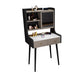 1-Drawer Stone Top Vanity Set Contemporary 35.15" H Makeup Dressing Table Makeup Vanity 27.5"L x 18"W x 53"H Black Clearhalo 'Bedroom Furniture' 'furn' 'furn_makeup_vanities' 'Furniture' 'Makeup Vanities' 'makeup_vanities' 5631792