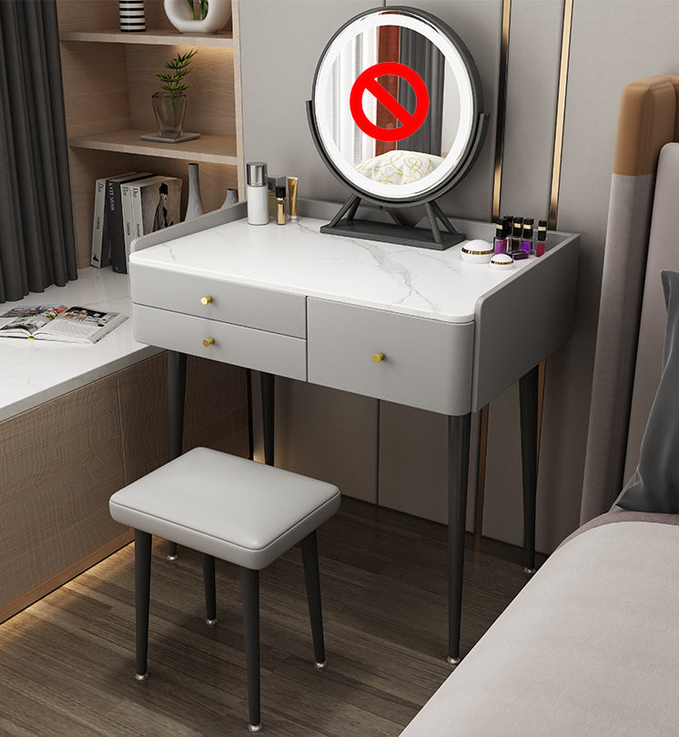 Hedendaagse stenen verband Tabel 31.1-in-high make-up ijdelheid tafel met ontlasting