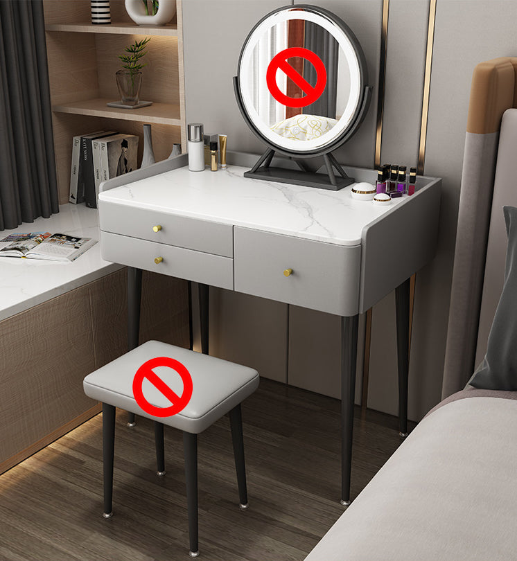 Hedendaagse stenen verband Tabel 31.1-in-high make-up ijdelheid tafel met ontlasting