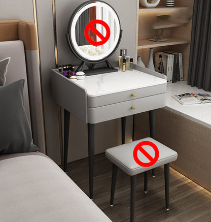 Hedendaagse stenen verband Tabel 31.1-in-high make-up ijdelheid tafel met ontlasting