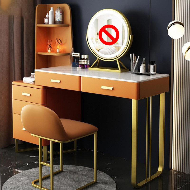 Luxuriöser Stein-Top-Make-up-Waschtischhocker Set 51.18 "H 5-Drawer-Kommode