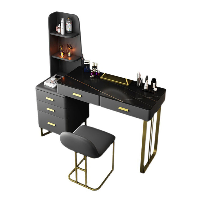 Luxuriöser Stein-Top-Make-up-Waschtischhocker Set 51.18 "H 5-Drawer-Kommode