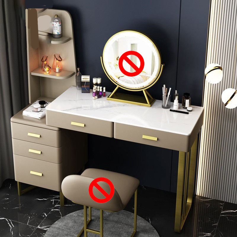 Luxuriöser Stein-Top-Make-up-Waschtischhocker Set 51.18 "H 5-Drawer-Kommode