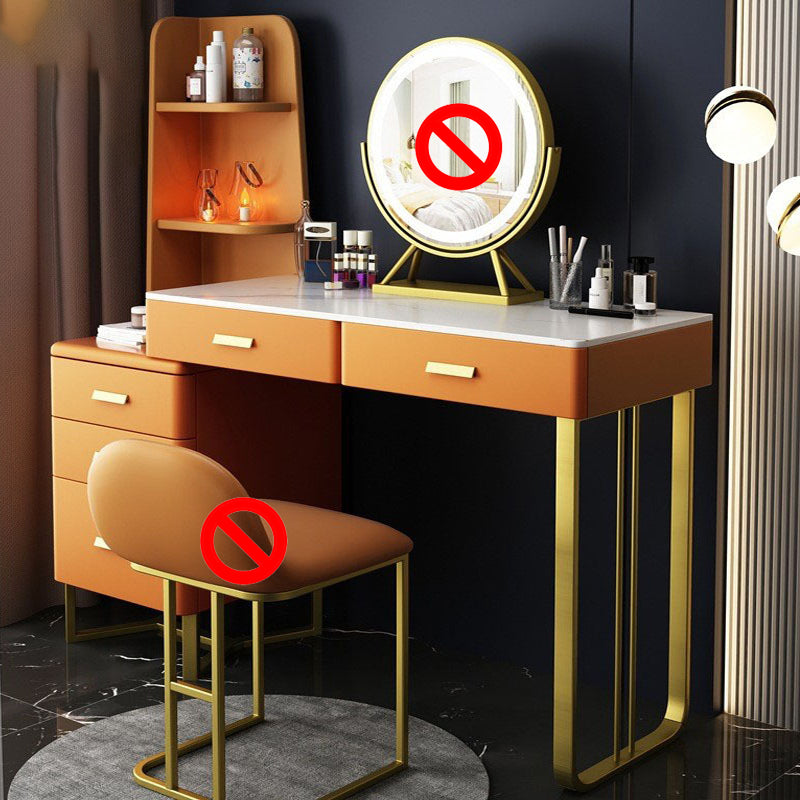 Luxuriöser Stein-Top-Make-up-Waschtischhocker Set 51.18 "H 5-Drawer-Kommode