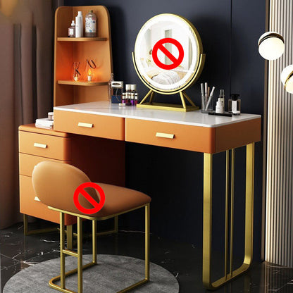 Luxuriöser Stein-Top-Make-up-Waschtischhocker Set 51.18 "H 5-Drawer-Kommode