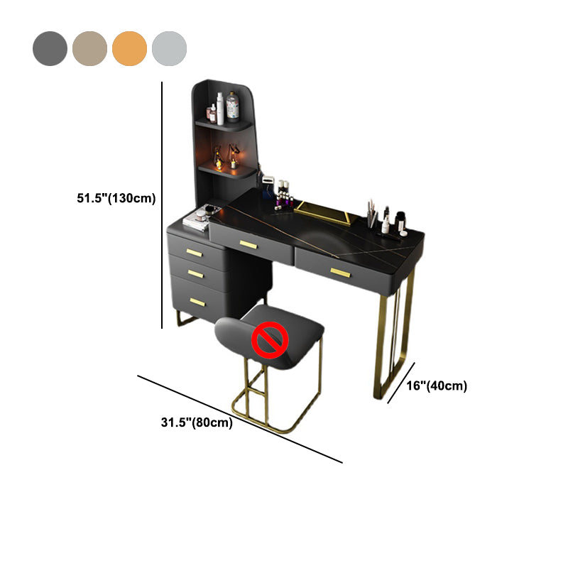 Luxuriöser Stein-Top-Make-up-Waschtischhocker Set 51.18 "H 5-Drawer-Kommode