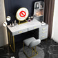 5-Drawer Glam Stone Makeup Dressing Table Stool Set - 51.18" H