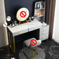 5-Drawer Glam Stone Makeup Dressing Table Stool Set - 51.18" H