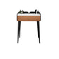 Vanity Stone/Wood Makeup Dressing Table Stool Set Black/ White Top - 31.1" H