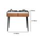 Vanity Stone/Wood Makeup Dressing Table Stool Set Black/ White Top - 31.1" H
