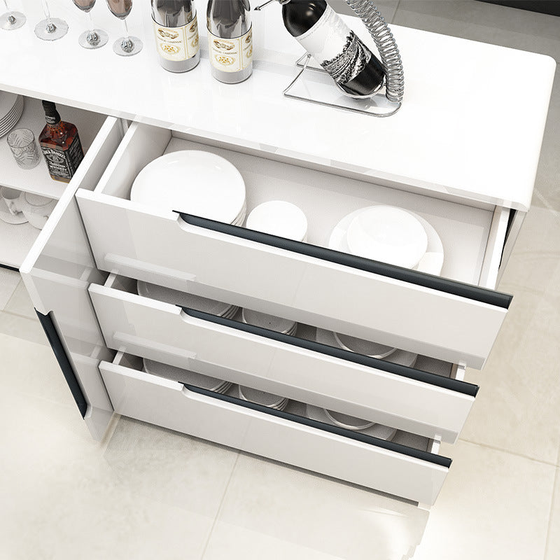 Modern MDF 31.5"H Sideboard Buffet Drawer and 2-Door Living Room Server in White Clearhalo 'buffet_sideboard' 'Buffets & Sideboards' 'furn' 'furn_buffet_sideboard' 'Furniture' 'Kitchen & Dining Furniture' 5631980