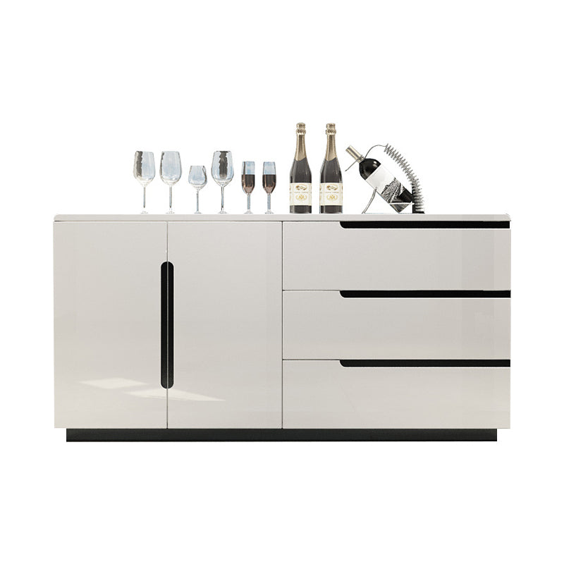 Modern MDF 31.5"H Sideboard Buffet Drawer and 2-Door Living Room Server in White 63"L x 16"W x 31"H Clearhalo 'buffet_sideboard' 'Buffets & Sideboards' 'furn' 'furn_buffet_sideboard' 'Furniture' 'Kitchen & Dining Furniture' 5631981