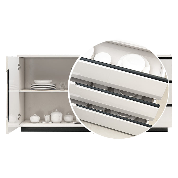 Modern MDF 31.5"H Sideboard Buffet Drawer and 2-Door Living Room Server in White Clearhalo 'buffet_sideboard' 'Buffets & Sideboards' 'furn' 'furn_buffet_sideboard' 'Furniture' 'Kitchen & Dining Furniture' 5631983