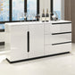 Modern MDF 31.5"H Sideboard Buffet Drawer and 2-Door Living Room Server in White Clearhalo 'buffet_sideboard' 'Buffets & Sideboards' 'furn' 'furn_buffet_sideboard' 'Furniture' 'Kitchen & Dining Furniture' 5631990