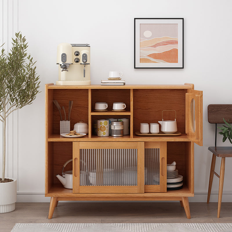 Sala da pranzo moderna server buffet da 45.5 "l porte scorrevoli in legno massiccio armadio