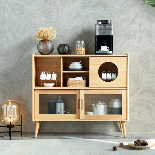 Sala da pranzo moderna server buffet da 45.5 "l porte scorrevoli in legno massiccio armadio