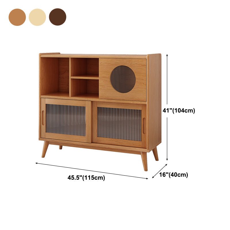 Sala da pranzo moderna server buffet da 45.5 "l porte scorrevoli in legno massiccio armadio
