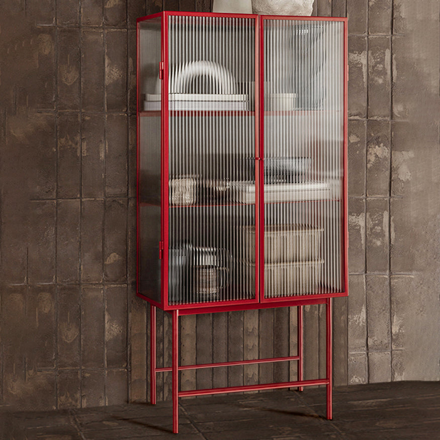 Tavolo da tabellone in altezza in metallo da 62 '' vetro a due porte server buffet per soggiorno