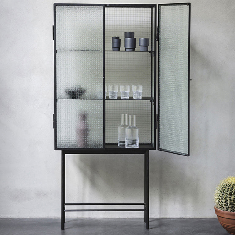 Tavolo da tabellone in altezza in metallo da 62 '' vetro a due porte server buffet per soggiorno