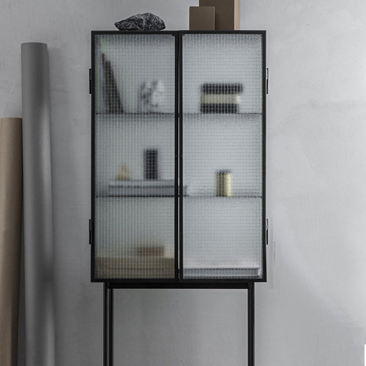 Tavolo da tabellone in altezza in metallo da 62 '' vetro a due porte server buffet per soggiorno