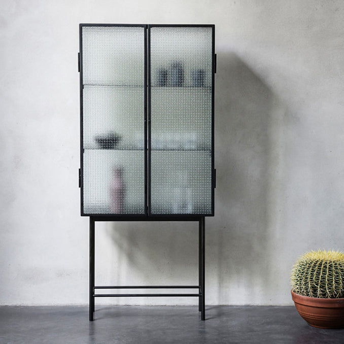 Tavolo da tabellone in altezza in metallo da 62 '' vetro a due porte server buffet per soggiorno