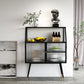 Server da pranzo in ferro nero moderno a strisce di vetro a strisce armadi Sideboard per soggiorno
