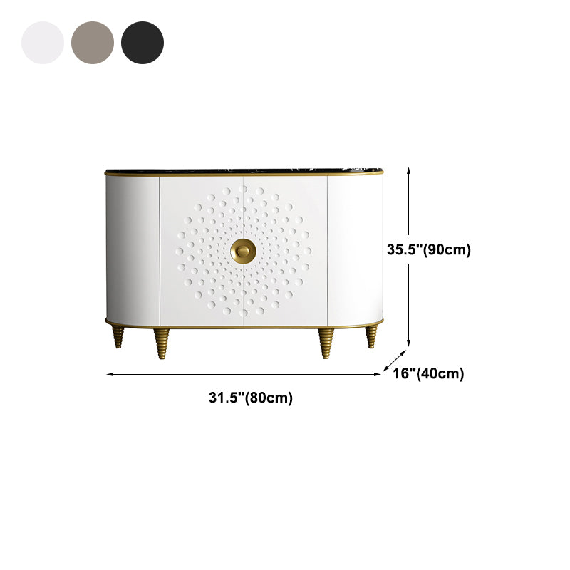 31.5"L Luxurious Buffet Server Artificial Marble Top Dining Server for Living Room Clearhalo 'buffet_sideboard' 'Buffets & Sideboards' 'furn' 'furn_buffet_sideboard' 'Furniture' 'Kitchen & Dining Furniture' 5632094