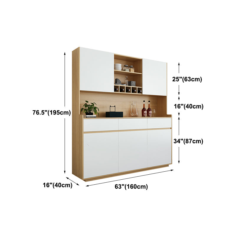Armoire à plate-forme à hauteur de 78 "5 portes 3 placard de salle à manger de tiroir pour le salon