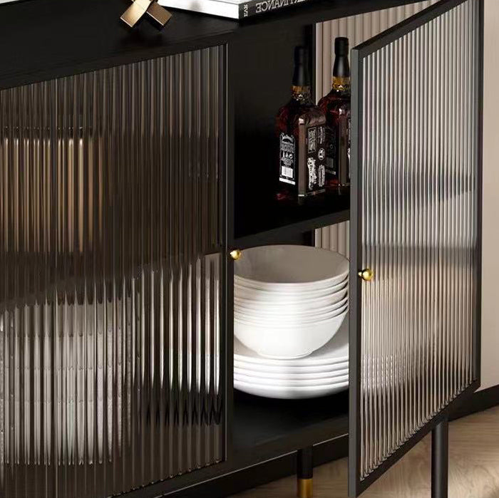 36-Zoll-Höhen-Metall-Buffet-Serverglas Zwei Türen Dining Server