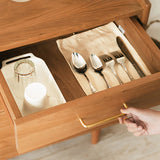 Server buffet in legno in stile glam Glass 3 porte 3 Server da pranzo del cassetto