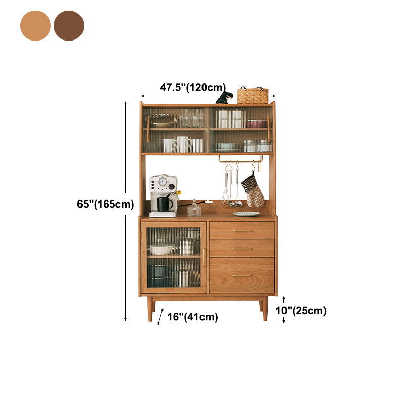 Server buffet in legno in stile glam Glass 3 porte 3 Server da pranzo del cassetto