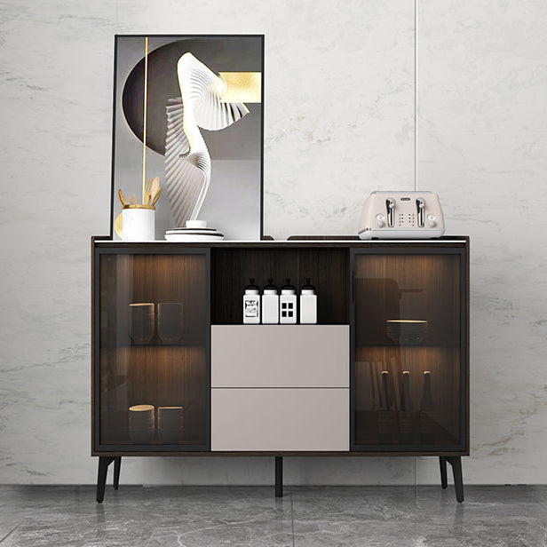 Scheda laterale in stile moderno con cassetti e sideboard di archiviazione per sala da pranzo