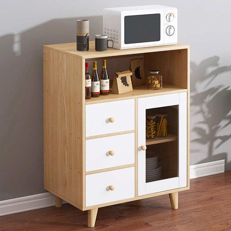 Porta di vetro Sideboard contemporanea ingegnerizzato in legno per la cucina