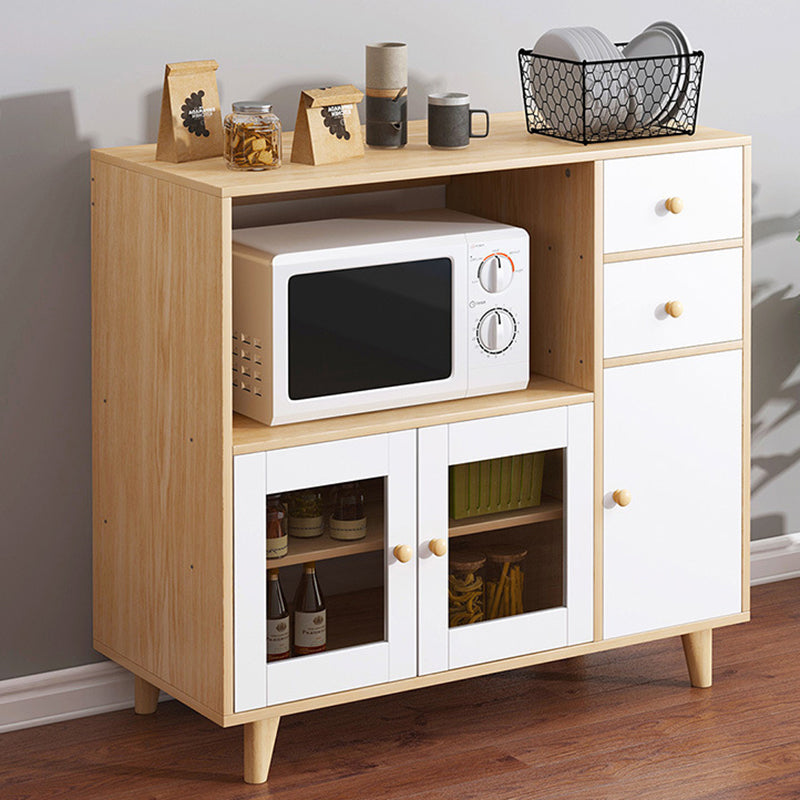 Porta di vetro Sideboard contemporanea ingegnerizzato in legno per la cucina
