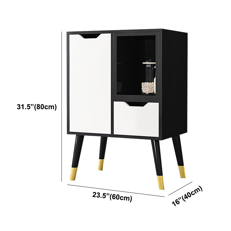 Aparador en blanco y negro apare de madera de ingeniería contemporánea para comedor