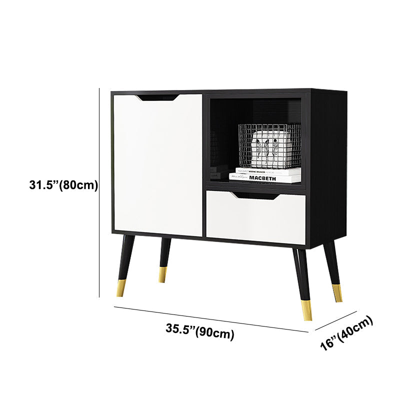 Aparador en blanco y negro apare de madera de ingeniería contemporánea para comedor