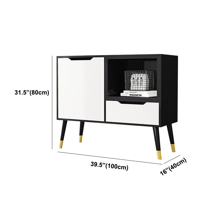 Aparador en blanco y negro apare de madera de ingeniería contemporánea para comedor