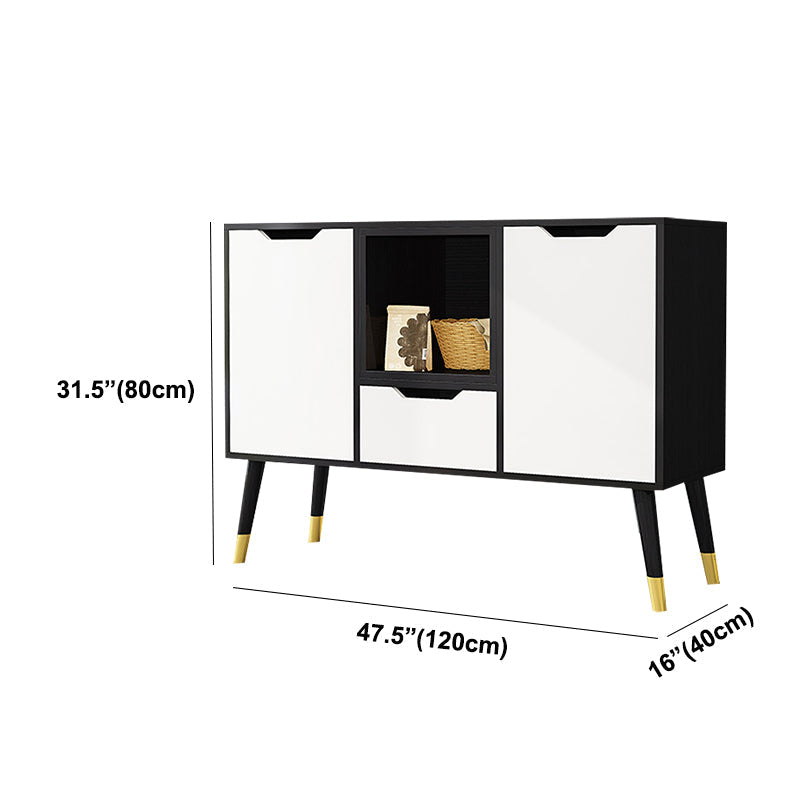 Aparador en blanco y negro apare de madera de ingeniería contemporánea para comedor