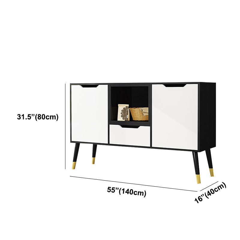 Aparador en blanco y negro apare de madera de ingeniería contemporánea para comedor
