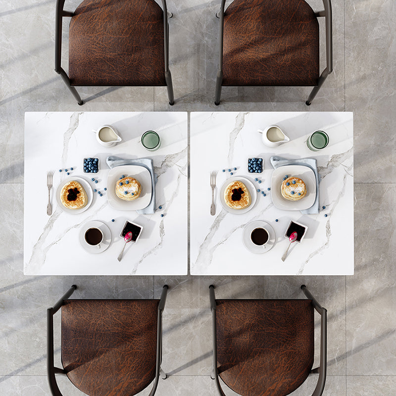 Table à manger carrée industrielle en métal