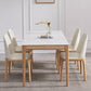 Rectangle Retro Modern Dining Table White Sintered Stone Top 4 Legs Fixed Table Clearhalo 'Dining Tables & Seating' 'Dining Tables' 'dining_table' 'furn' 'furn_dining_table' 'Furniture' 'Kitchen & Dining Furniture' 5632440